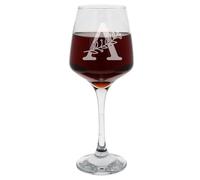 Un grand verre à vin avec monogramme gravé avec nom gravé - Cadeau d'anniversaire pour elle ou lui - Cadeau personnalisé pour elle ou lui - 400 ml