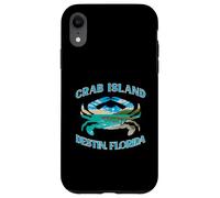 Un Graphique de Plage à l'intérieur d'une Silhouette de Crabe Bleu Destin Floride Coque pour iPhone XR