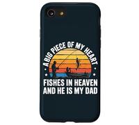 Un gros morceau de mon cœur est pêché au paradis, papa, pêche commémorative Coque pour iPhone SE (2020) / 7 / 8