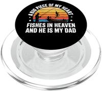 Un gros morceau de mon cœur est pêché au paradis, papa, pêche commémorative PopSockets PopGrip pour MagSafe