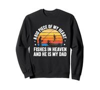 Un gros morceau de mon cœur est pêché au paradis, papa, pêche commémorative Sweatshirt