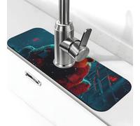 Un gros ours s'étendant sur le sol avec deux mains, tapis de robinet anti-éclaboussures, ventouse pour robinet de cuisine, poignée de robinet, plateau récupérateur d'égouttement pour salle de bain