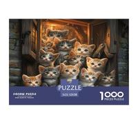 Un Groupe de Chatons Autour de la Maison, Art numérique || Puzzles Amusants en Famille 52x38cm/1000pcs Adultes
