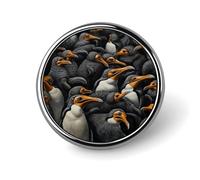 Un groupe de pingouins insignes décoratifs, ronds en alliage d'aluminium durable, broche légère pour chemises, vestes, chapeaux, uniformes 2,5 cm