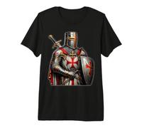 Un Guerrier des Templiers de Christ Knights Templar Disstressed Cross Men T-Shirt Haut de Gamme