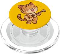 Un Guitariste Chat drôle Joue de la Guitare et Chante PopSockets PopGrip pour MagSafe