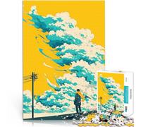 Un Homme Face aux Nuages d'orage Puzzles de 1000 pièces pour Adolescents Activité familiale Améliorer la mémoire 38x26cm