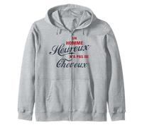 un homme heureux n'a pas de cheveux | Citation chauve Sweat à Capuche