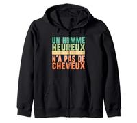Un Homme Heureux N'a Pas De Cheveux Humour Sweat à Capuche