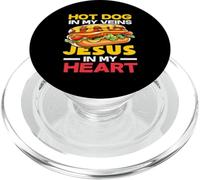 Un hot dog dans mes veines Jésus dans mon cœur Un amateur de hot dogs PopSockets PopGrip pour MagSafe