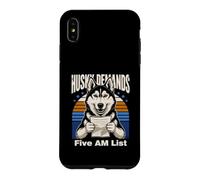 Un Husky drôle Exige Un propriétaire de Chien sur la liste des Cinq Heures du Matin Coque pour iPhone XS Max