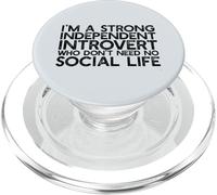 Un introverti indépendant Fort n'a Pas Besoin de Vie Sociale Meme PopSockets PopGrip pour MagSafe