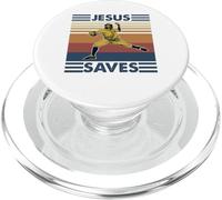 Un Jésus en détresse rétro Sauve Le Baseball PopSockets PopGrip pour MagSafe