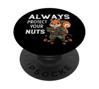 Un Jeu de Mots Amusant en Forme d'écureuil protège Toujours Vos Noix PopSockets PopGrip Adhésif