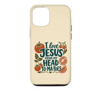Un Jeu de Mots chrétien à la Tomate « J'aime Jésus vu de ma tête » Coque pour iPhone 12/12 Pro