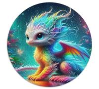 Un Jeune Dragon Mignon 1000 Pièces Casse-tête mythologie Puzzles Circulaires pour Adultes Et Enfants Classiques Cadeau Qualité Supérieure 1000pcs (67.5x67.5cm)