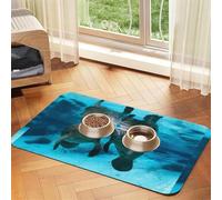 Un joli baiser amoureux des lamantins,Tapis d'alimentation imperméable pour animaux de compagnie, sets de table pour chats et chiens pour la nourriture et l'eau, tapis de nourriture en cuir PU,40x60cm