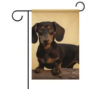 Un joli drapeau de jardin d'été teckel double face 30,5 x 45,7 cm, drapeaux de jardin printaniers, drapeau de bienvenue saisonnier, décoration extérieure