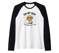 Un Joli Motif Floral rétro en Forme de Soleil, idéal pour Illuminer Votre journée Manche Raglan