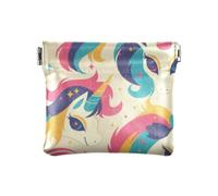 Un joli sac à main en cuir avec motif licornes blanches pour femmes, sac à main pratique pour cartes, clés, organiseurs pour femmes monedero para hombre