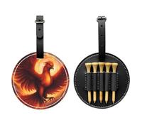 Un joli sac de rangement Phoenix noir pour tees de golf, sac de rangement multifonction pour tees de golf pour homme, matériau PU durable
