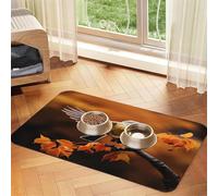 Un joli tapis de nourriture pour animaux domestiques Moineau 43,7 x 30 cm absorbant et antidérapant en cuir synthétique avec fond en caoutchouc à séchage rapide
