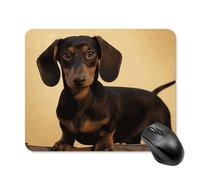Un joli tapis de souris carré teckel portable avec base en caoutchouc antidérapant 20 x 25 cm, tapis de souris de jeu ultra fin pour ordinateur portable, accessoires de bureau