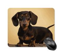 Un joli tapis de souris carré teckel portable avec base en caoutchouc antidérapant 25 x 30 cm, tapis de souris de jeu ultra fin pour ordinateur portable, accessoires de bureau