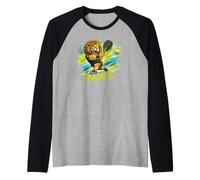 Un Joueur De Padel Cool - Un Lion Qui Joue Au Padel Manche Raglan