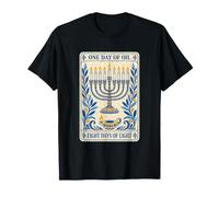 Un Jour d'huile Huit Jours de lumière Hanoukka Menorah Tarot T-Shirt