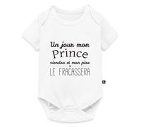 Un Jour Mon Prince Viendra Citation Body Manches Courtes Bébé Bio