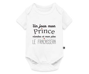 Un Jour Mon Prince Viendra Citation Body Manches Courtes Bébé Bio