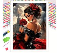 Un kit de peinture de diamant sur canevas classique et élégant pour femmes, œuvre murale, décoration de maison romantique, convenant à diverses occasions, pour la chambre à coucher, le salon, le burea
