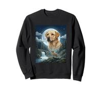Un Labrador Retriever Hurlant vers la Lune, Un mème Amusant pour Les Amoureux des Chiens Sweatshirt