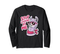 Un Lama drôle, arrête de me Regarder pour Les Amoureux des Animaux Manche Longue