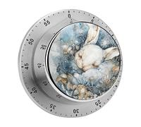 Un lapin endormi Minuteur de cuisine de 60 minutes pour la cuisine, compte à rebours magnétique avec alarme forte, minuterie mécanique à remonter pour étudier la pâtisserie