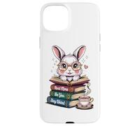 Un Lapin Mignon lit des Livres, Soyez Vous-même, Restez Un Amateur de Livres étrange Coque pour iPhone 15 Plus