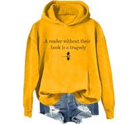 Un lecteur sans leur livre est une tragédie sweat-shirt, A Reader Without Their Book Is A Tragedy Shirts Femme Homme, Jaune-1., S