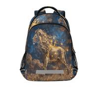 Un lion avec or et minuit sacs à dos pour enfants, sac d'école, sac à dos d'étudiant, sac à dos décontracté pour garçons et filles, Un lion avec de l'or et de minuit, Taille unique