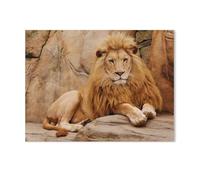 Un Lion se détend sur Un Rocher，Adultes Puzzle 1000 Pièces pour Adolescents Adultes Jeux De Casse-tête Amusants Puzzle en Papier（38x26cm）-L53
