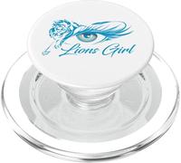 Un Lion sur Un œil de Fille l'esprit d'équipe des Lions, Fan de Sport féminin PopSockets PopGrip pour MagSafe