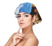 Un lion, un léopard et un tigre se battent pour de la nourriture,Bonnet de nuit en satin pour adulte - Bonnet de nuit élastique pour femme, couvre-cheveux de nuit