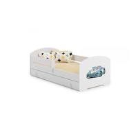 Un lit 160 x 80 cm + sommier + matelas + tiroir + barrière de protection