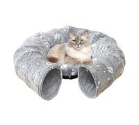 Un Lit Tunnel pour Chats - Tunnel Jeu Donut Pour Chats d'Intérieur | Coussin en Peluche qui Brille dans le Noir Jouet Interactif pour le Repos et le Sommeil des Animaux de Petite Moyenne et Grande Tai