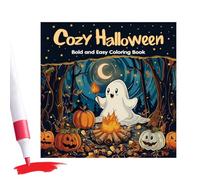 Un Livre De Coloriage Halloween Confortable: 24 Pages De Designs Mignons Et Effrayants, Cadeau De Vacances Parfait, 21x21x2cm, Livre De Coloriage Facile, Art-thérapie Halloween, Cadeau De Vacances Par