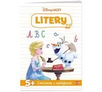 Un livre éducatif pour les enfants que Disney enseigne. Le pays de la glace. Exercices avec autocollants. Lettres UDN-9303