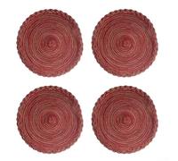 Un lot de 4 dessous de verre en polyester résistant à la chaleur pour protéger les tables de salle à manger des plats chauds, adaptés pour le quotidien et les occasions spéciales (rouge)