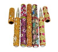 Un Lot de 5 pcs Indien Fait Main Home Décoration utile Bleu stylos 12,7 cm Multi Couleur