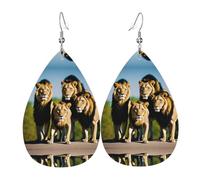 Un lot de boucles d'oreilles exquises en cuir en forme de goutte lions sont tendance et légères, lumineuses et de couleurs vives, ne se décolorent pas facilement, taille unique