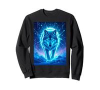 Un Loup Solitaire se Tient sous des aurores chatoyantes Sweatshirt